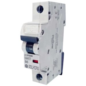 Polycab 6A SP B Curve Single Pole 10kA MCB