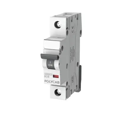 Polycab 16A SP B Curve Single Pole 10kA MCB